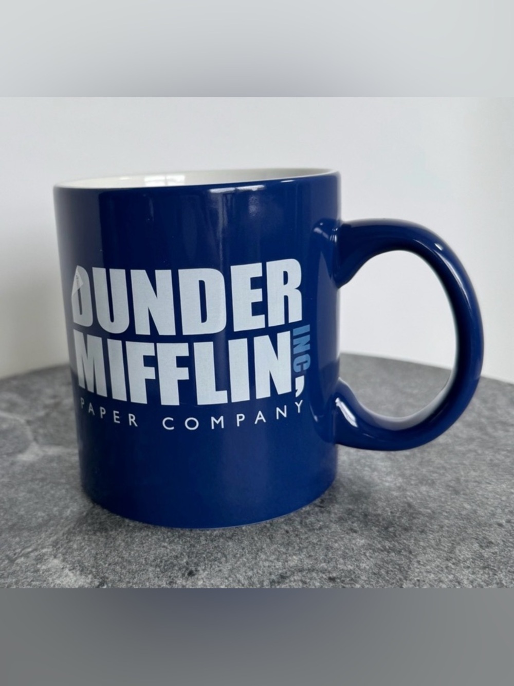The Office Dunder Mifflin Inc. Mug Ceramic Cup Navy Blue And White